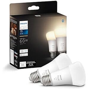 Prime: 2-pk Philips Hue Smart 60W A19 LED Bulb $15 + Free S&H
