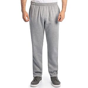 Fruit of the Loom Men's Eversoft Fleece Open Bottom Sweatpants w/ Pockets (Grey) $7.45