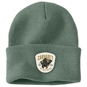 Carhartt Knit Shamrock Patch Beanie (Green Slate) $8.95 + Free S&H on $49+