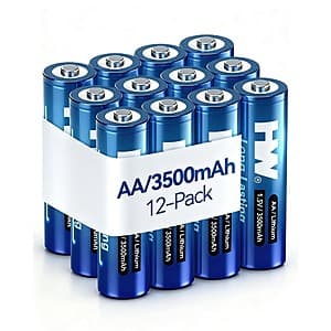 Prime Members: 12-Pack HW 3500mAh 1.5V Non-Rechargeable AA Lithium Batteries $10 w/ Subscribe & Save + Free Shipping