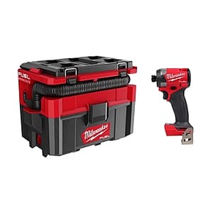 Milwaukee M18 FUEL PACKOUT 18V 2.5 Gal. Wet/Dry Vac w/1/4" Hex Impact Driver (Tools Only) $189 + Free S&H