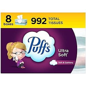 Select Accounts: 8-Pack 124-Count Puffs Ultra Soft Facial Tissue $10.30 w/ Subscribe & Save
