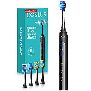 COSLUS C30 Adults Sonic Electric Toothbrush (Black) $4