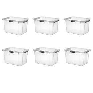 6-Count Sterilite 30-Qt HingeLID Clear Storage Box w/ Latch Lid & Comfort Grip $46 + Free Shipping