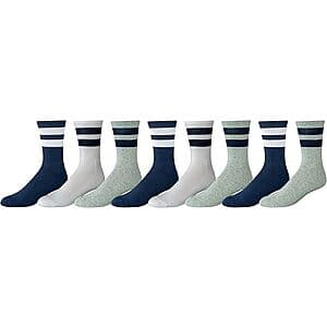 Select Accounts: 8-Pairs Amazon Essentials Men's Retro Stripe Crew Sock from $3.95