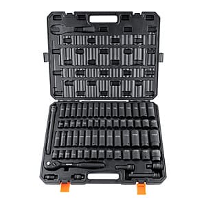 65-Pc Vevor/SucceBuy 1/2" Drive Impact Socket Set (SAE & Metric) $38 + Free S&H