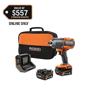 Ridgid 18V Brushless 4-Mode 1/2" Impact Wrench Kit w/ 2x 4Ah Batteries & Charger $179 + Free S&H