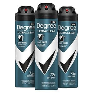 3-Pack 3.8-Oz Degree Men Antiperspirant Deodorant Dry Spray $10.50 w/ Subscribe & Save