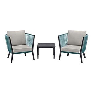 3-Pc Hampton Bay Heather Glen Metal Patio Set w/ Cushions (Stone Grey) $137 + Free Shipping