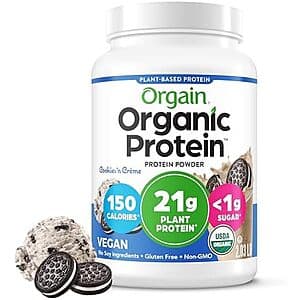 2.03-lb Orgain Organic Vegan 21g Protein Powder (Cookies & Cream) $19 w/ S&S