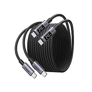 2-Pk UGREEN 100W PD USB-C Cable w/ Digital Display: 6.6' $26, 3.3' $22