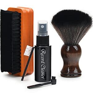 kulloomii 6-in-1 Vinyl Record Cleaning Kit w/ Velvet Microfiber Brush $14.90