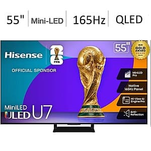 55" Hisense Class U7 Series MiniLED QLED UHD 4K HDR Smart Google TV (2025) $500 + Free Shipping