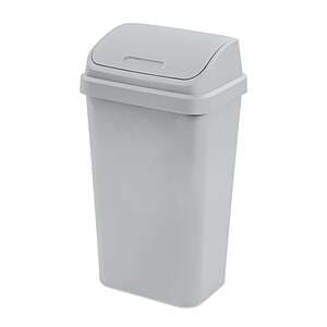 13-Gallon Sterilite Plastic Kitchen Trash Can w/ Swing Top Lid (Light Gray) $12.95 + Free Store Pickup