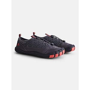 Pair of grey or black Ozark Trail adjustable water shoes with multi-toe design for men.