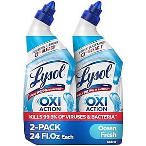 2-Pk 24-Oz Lysol Toilet Bowl Cleaner Gel w/ OXI Action (Ocean Fresh) $3.55 w/ S&S