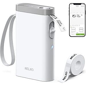 Nelko P21 Bluetooth Wireless Label Maker (iOS & Android Compatible, White) $9.85