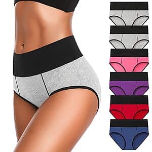6-Pk Eiggam Women's Full-Coverage Brief Underwear (Assorted, Large & X-Large) $10