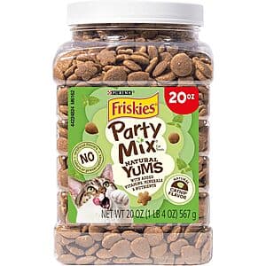 20-Oz Purina Friskies Party Mix Natural Cat Treats: Tuna $5.15, Catnip $4.85 w/ Subscribe & Save