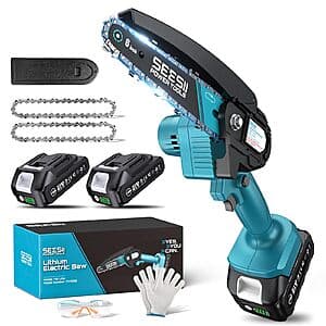 6" Seesii Mini Cordless Electric Hand Chainsaw w/ 2x 21V Batteries $19.75 + Free S&H
