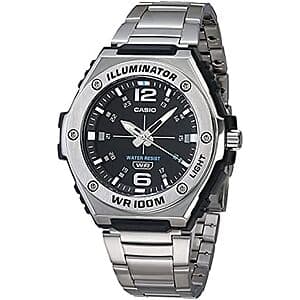 50.5mm Casio Men’s MWA100H Series Stainless Steel Analog Watch (Silver) $38.95 + Free S&H