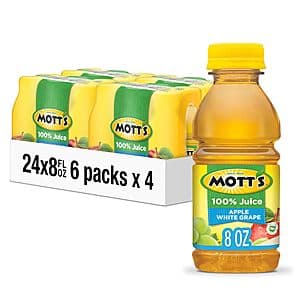 24-Pack 8-Oz Mott's 100% Apple White Grape Juice $6.65 w/ Subscribe & Save