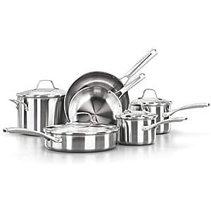 Prime Members: 10-Pc Calphalon Classic Stainless Steel Cookware Set $133 + Free S&H