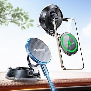 SUPERONE 15W MagSafe Magnetic Wireless Car Mount Charger for iPhone $8.50