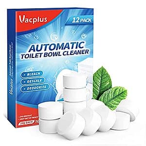 Vacplus Toilet Bowl Cleaning Tablets: 100-Pack $30.85 or 12-Pack $4.05 w/ Subscribe & Save