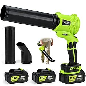 TNELTUEB 6-Speed 21V 765 CFM Cordless Leaf Blower w/ 2x 4Ah Batteries & Charger $36 + Free S&H
