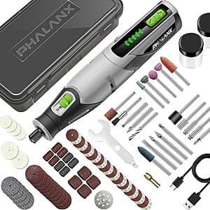 Phalanx 4V Cordless Rotary Tool Kit w/ 80 Accessories & 4000mAh Battery $15