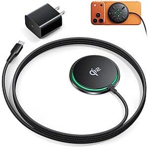 INIU Qi2 Magnetic Wireless Charging Pad w/ 20W PD Adapter & 4.9' Cable $9.80