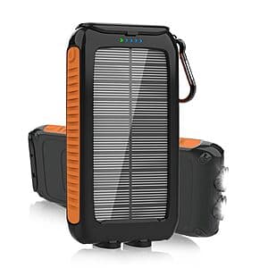 Solar Charger 49800mAh Power Bank w/ Type-C & Dual USB Ports $14.70