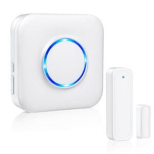 Satisure Wireless Door/Window Entry Alert Chime w/ Contact Sensor (600' Range) $5
