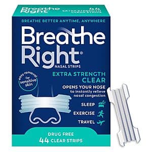 44-Ct Breathe Right Extra Strength Nasal Strips (Clear) $9.50 w/ S&S