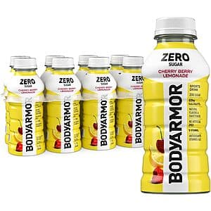 Select Accounts: 8-Pk 12-Oz BODYARMOR ZERO Sugar Sports Drink (Cherry Lemonade) $4.50 w/ S&S