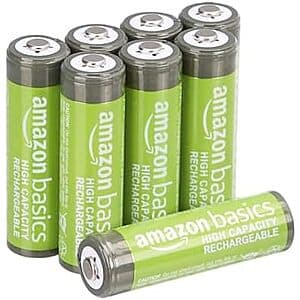 8-Count Amazon Basics AA 2400mAh NiMH Rechargeable High Capacity Batteries $6.60 w/ Subscribe & Save