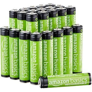 24-Ct Amazon Basics AAA 800mAh NiMH Rechargeable Batteries $12.50 w/ S&S