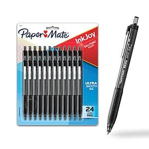 24-Ct Paper Mate InkJoy 300RT Retractable Ballpoint Pens (1mm Medium, Black) $4.90