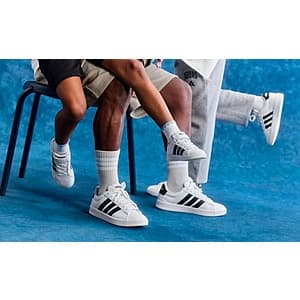 Adidas apparel and footwear collection including men's and women's sale items.