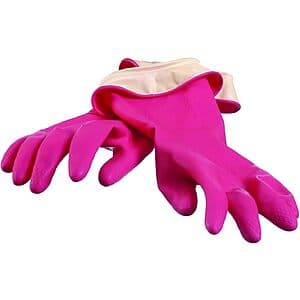 Casabella Premium Waterblock Reusable Household Cleaning Gloves (Pink, Medium) $4.90