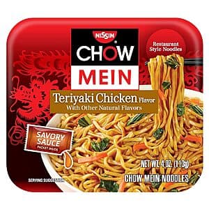 8-Pack 4-Oz Nissin Chow Mein Microwavable Trays (Teriyaki Chicken Flavor) $8 + Free S&H w/ Prime or $35+