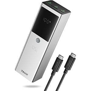 3-Port TALIX 12800mAh 125W Laptop Power Bank w/ 240W USB-C Cable $20 + Free S&H