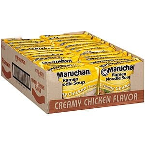 24-Pack 3-Oz Maruchan Instant Ramen Noodles (Creamy Chicken) $4.30 w/ Subscribe & Save