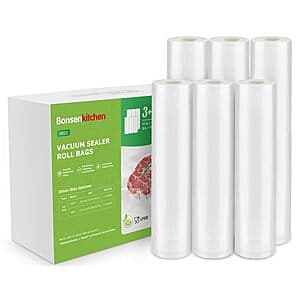 6-Ct Bonsenkitchen Vacuum Sealer Rolls (3x 11"x16', 3x 8"x16') $9.45