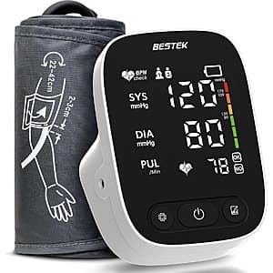 Bestek Blood Pressure Monitor Automatic Arm BP Cuff (9"-17" Adjustable) $15