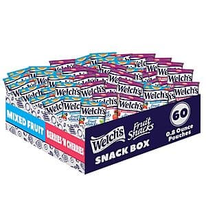 60-Count 0.8oz Welch's Fruit Snacks Bags (Various Flavors) $11.40 w/ Subscribe & Save