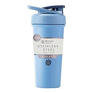 25-Oz BlenderBottle Sport Sleek Insulated Stainless Steel Shaker Bottle w/ Wire Whisk $18.75