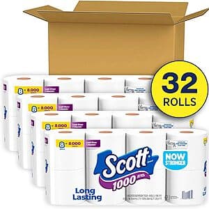 Select Accounts: 32-Pack 1000-Sheet Scott 1-Ply Toilet Paper Rolls $21.25 w/ Subscribe & Save