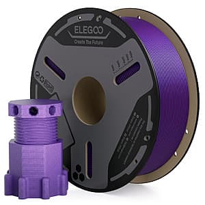 Elegoo PETG-CF filament spools in multiple color options, showing 3D printer filament rolls.